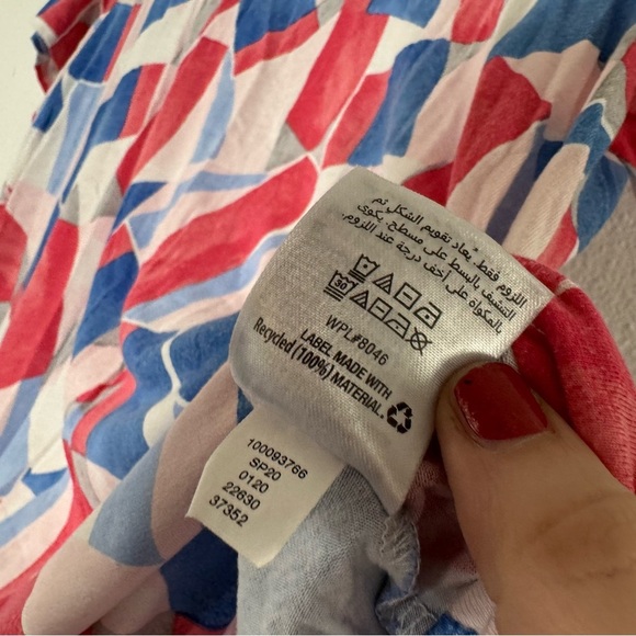 Abstract Patterned Short Sleeve Tee Casual Crewneck Lightweight Top 1X Plus - Picture 9 of 12